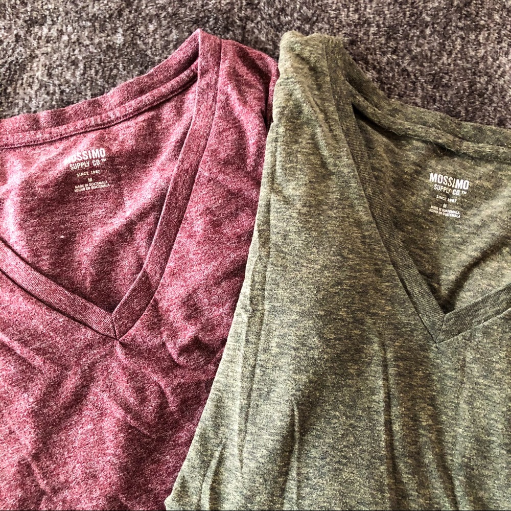 2 NWOT MOSSIMO VNECK TEES